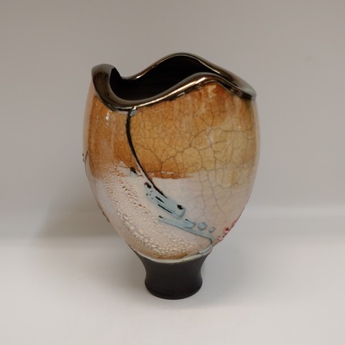 #221184 Raku Vase 3xFired 8.5x6 $42 at Hunter Wolff Gallery